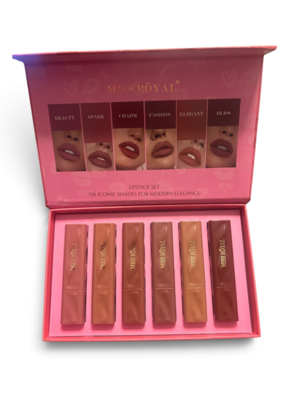 Miss Royal Lipstick Set Pink Brown